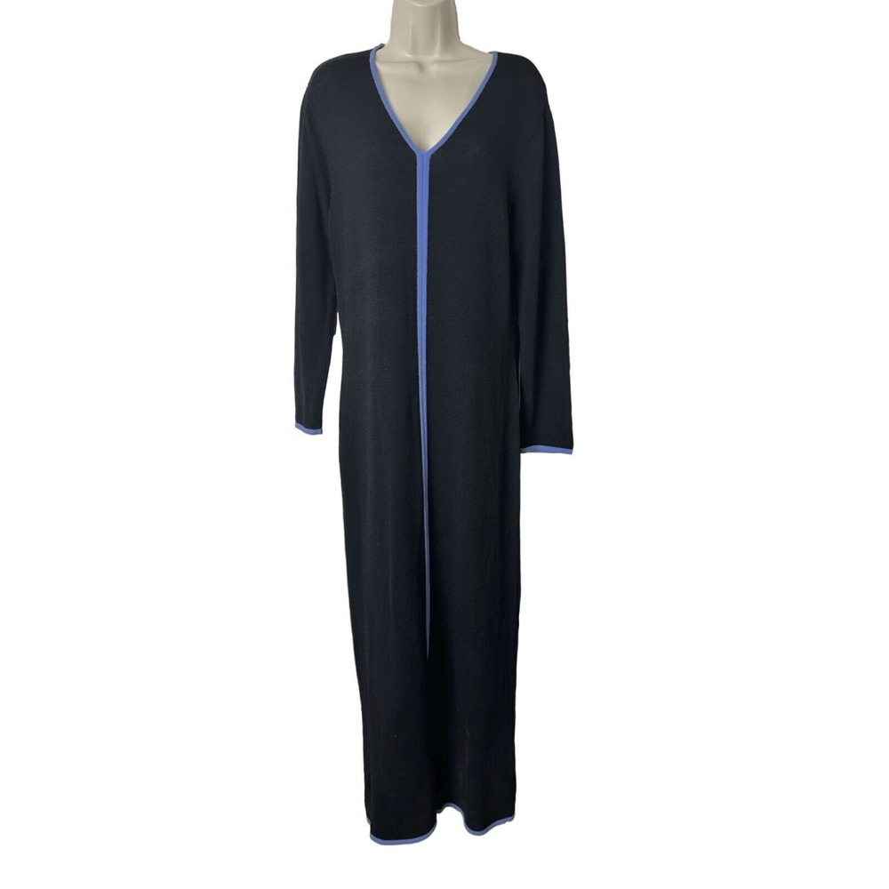 Colette Mordo for Sadimara Italy Knit Maxi Dress Medium Black Contrast Piping